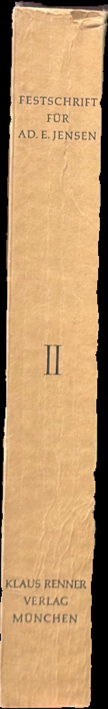 Festschrift for Ad. E. Jensen : Teil II live spine