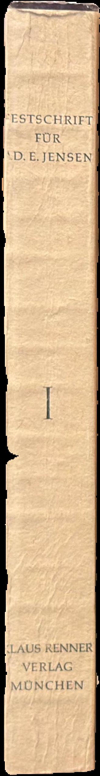 Festschrift for Ad. E. Jensen : Teil I live spine