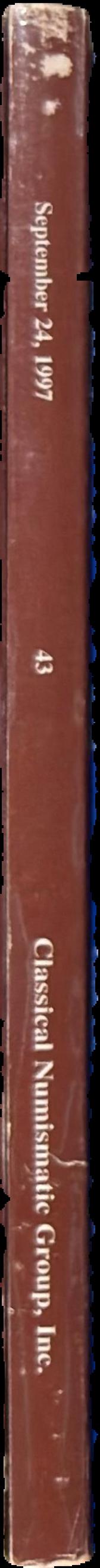 Auction 43 : featuring : a European collection of Greek : part I of the Goodman collection of Roman republican : extensive offering of Roman imperial : detailed selection of Byzantine (several of which are plate coins from Byzantine coins & their valu live spine