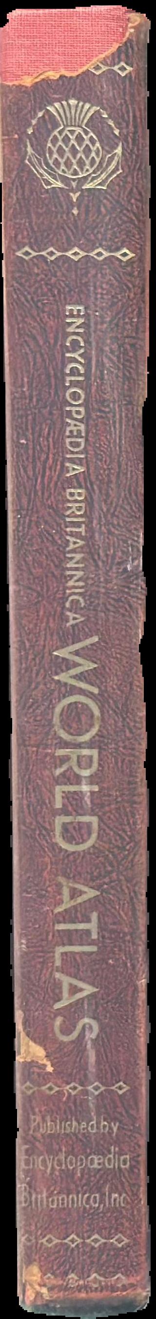 Encyclopaedia Britannica world atlas […] spine