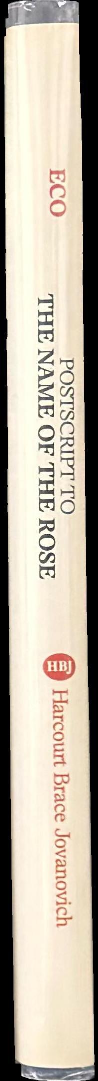 Postscript to The Name of the Rose spine