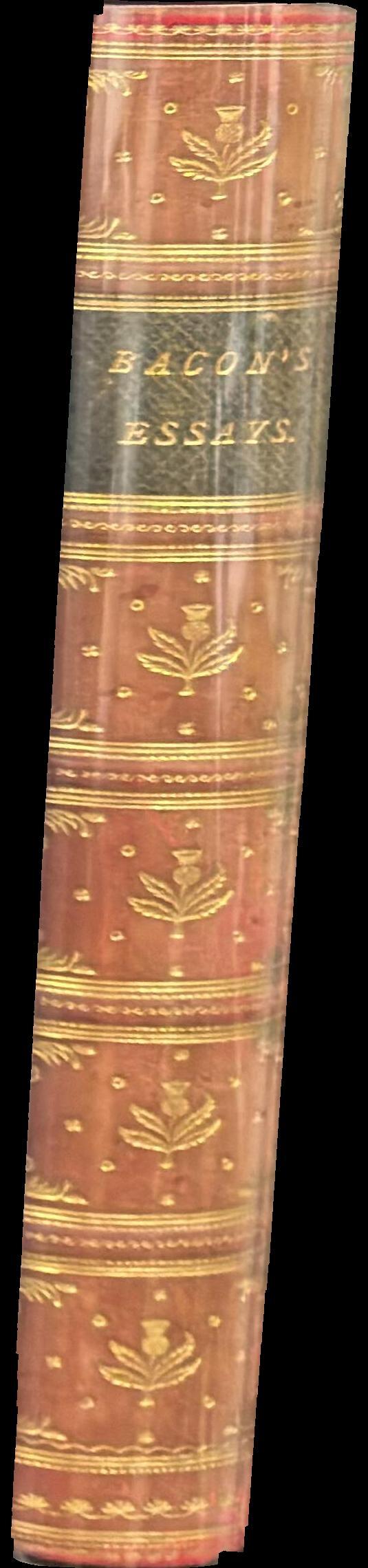Essays civil and moral : the advancement of learning novum organum, etc. spine