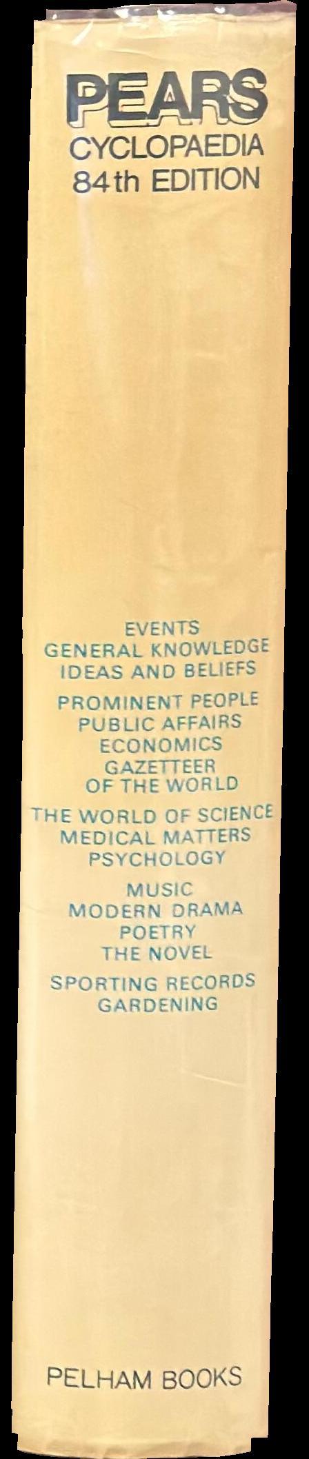 Pears cyclopedia 1975-76 : a book of background information and reference for everyday use spine