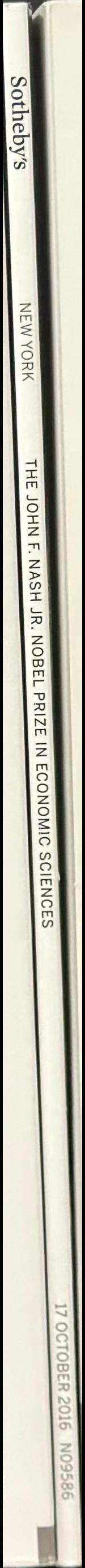 The John F. Nash Jr. Nobel Prize in economic sciences : auction in New York, 17 October 2016 / Sotheby's spine
