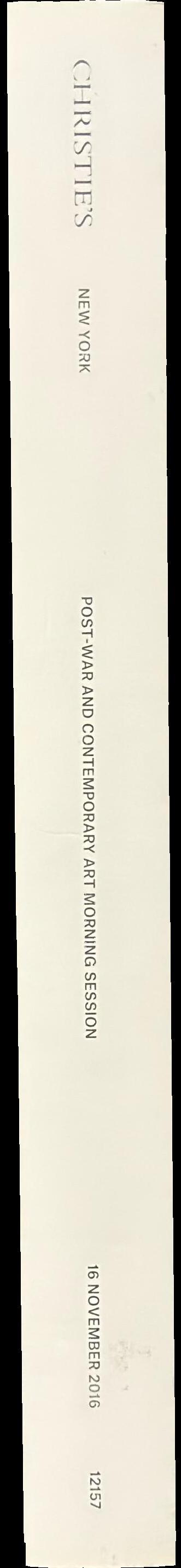 Post-war and contemporary art morning session : Wednesday 16 November 2016 / Christie's spine