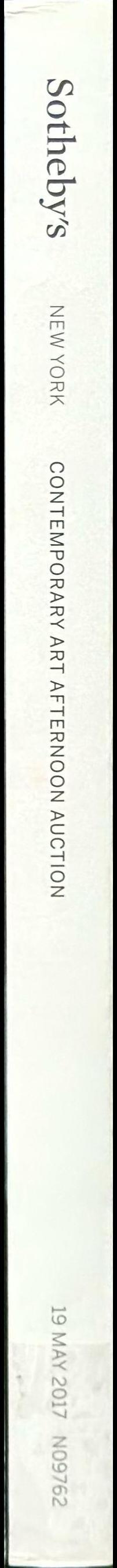 Contemporary art afternoon auction : auction in New York, 19 May 2017 / Sotheby's spine