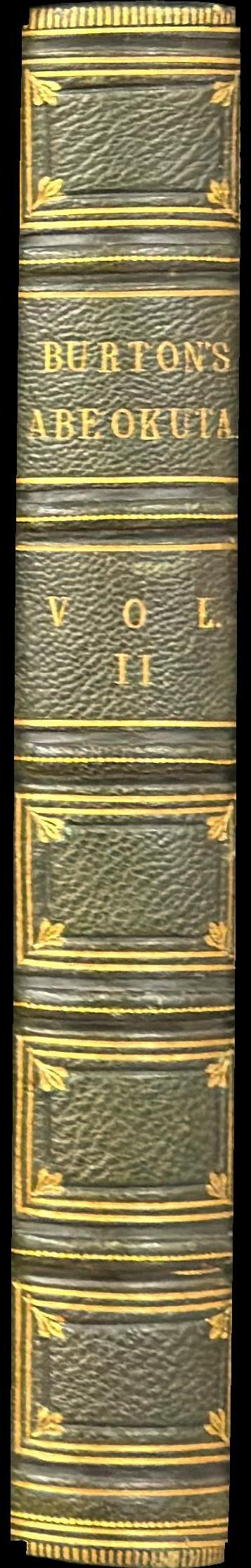 Abeokuta and the Cameroons mountains : an exploration : vol. II / by Richard F. Burton spine
