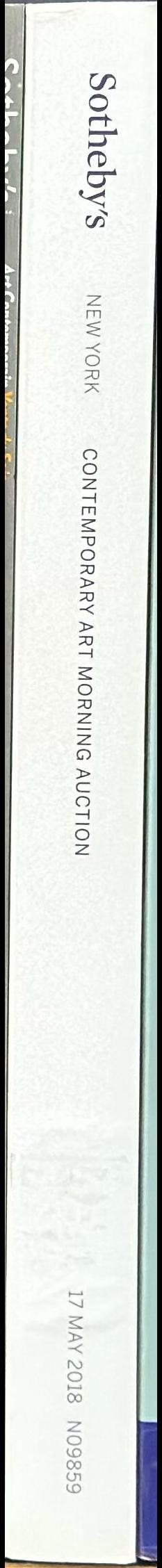 Contemporary art morning auction : auction in New York, 17 May 2018 / Sotheby's spine