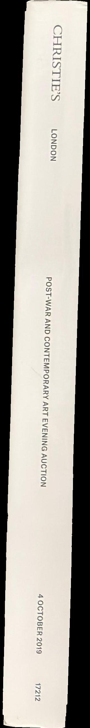 Post-war and contemporary art evening auction : Friday 4 October 2019 / Christie's spine