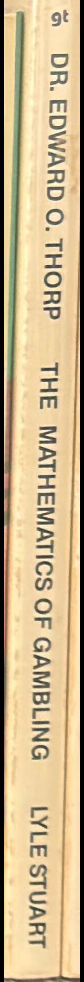 The mathematics of gambling / by Edward O. Thorp spine