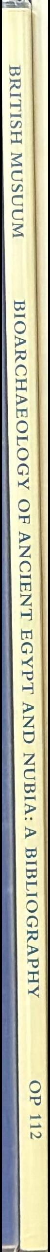 Bioarchaeology of ancient Egypt and Nubia : a bibliography spine
