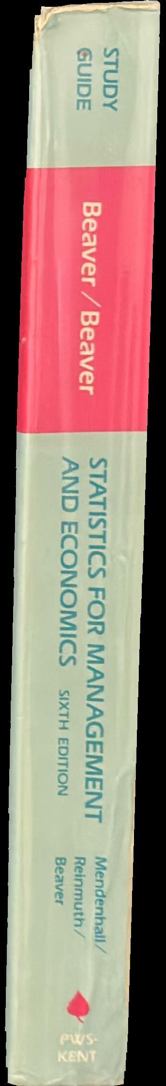 Statistics for management and economics : study guide / William Mendenhall, James E. Reinmuth, Robert Beaver spine
