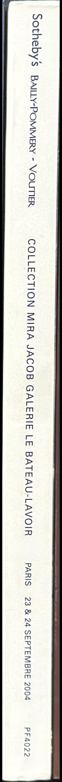 Collection Mira Jacob, galerie le bateau-lavoir : Paris, Drouot Montaigne, jeudi 23 & vendredi 24 septembre 2004 / Sotheby's spine