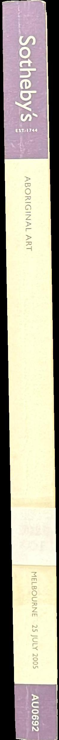 Aboriginal art : Melbourne, Monday 25 July 2005 / Sotheby's spine