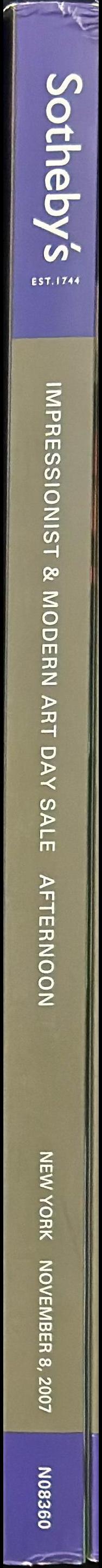 Impressionist and modern art day sale, afternoon : New York, Thursday, November 8, 2007 / Sotheby's spine