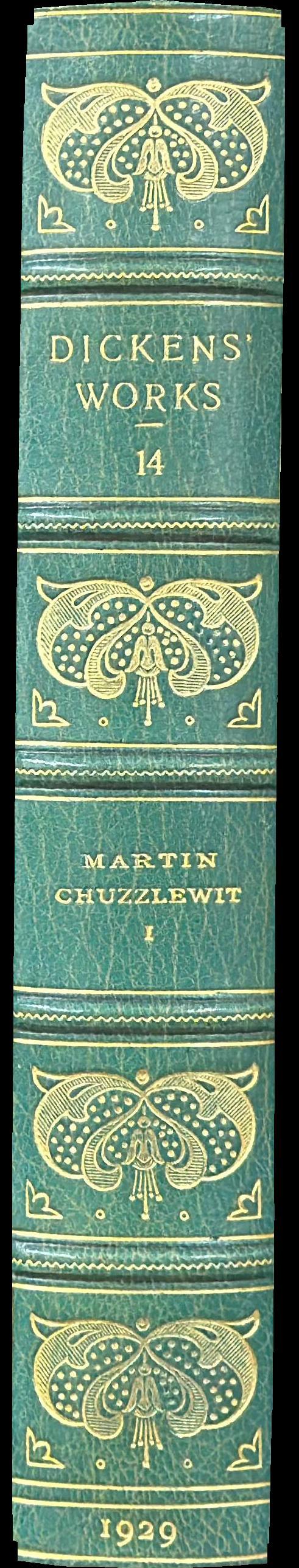 Martin Chuzzlewit : volume I/ Charles Dickens ; with illustrations by Hablôt Knight Browne ('Phiz') spine