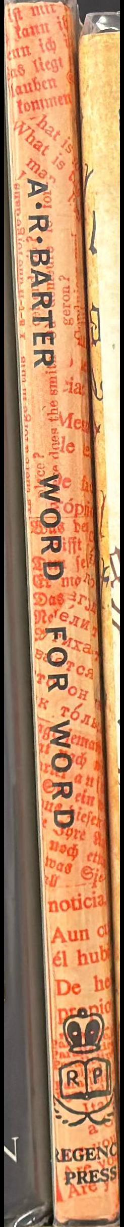 Word for word : comparatively speaking in language and literature / by A. R. Barter spine