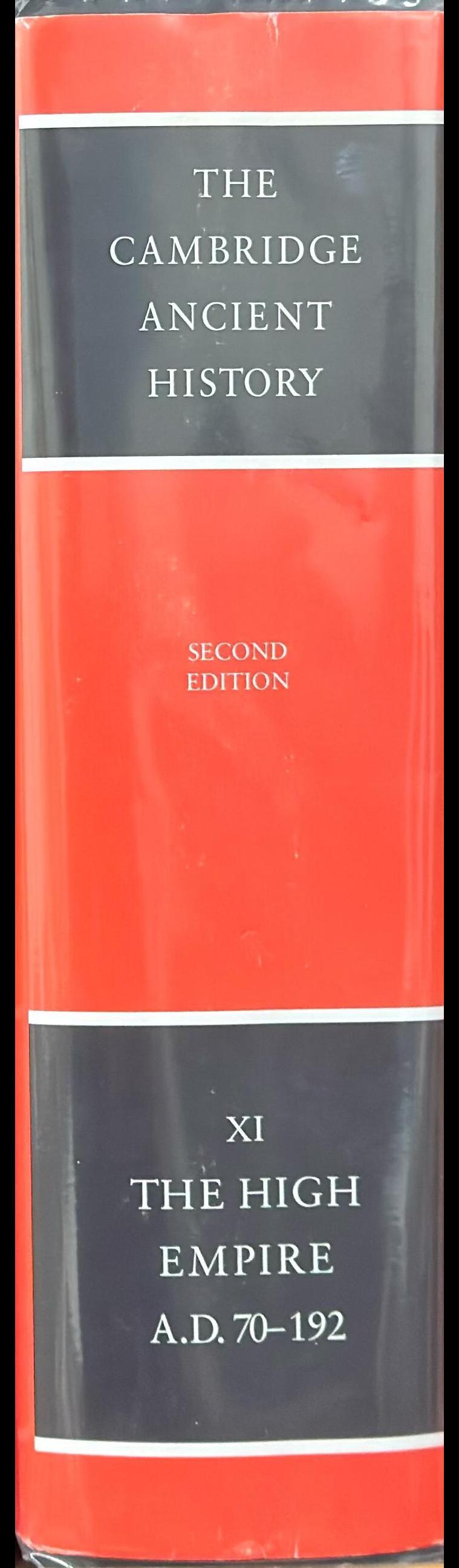 The Cambridge ancient history : volume 11, the high empire, AD 70-192 / Edited by Alan K. Bowman, Peter Garnsey and Dominic Rathbone spine