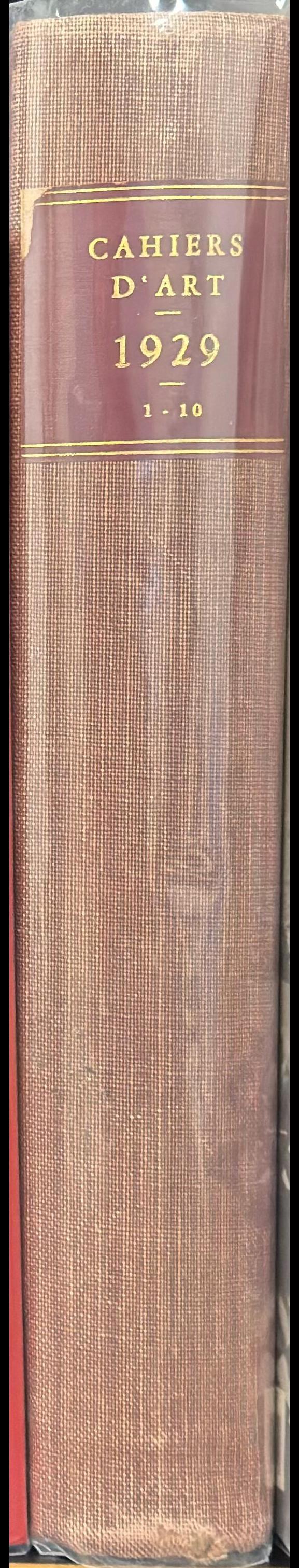 Cahiers d'art : revue d'art : volume 4, 1929 spine
