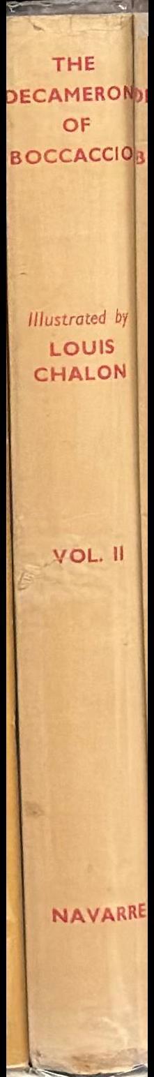 The decameron of Giovanni Boccaccio : volume the second spine
