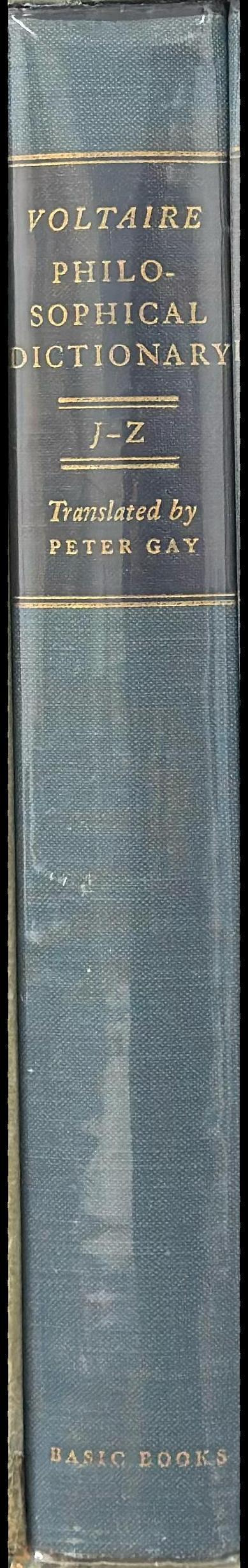 Philosophical dictionary : J - Z spine