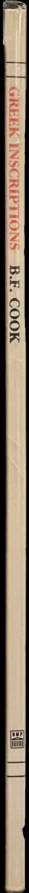 Greek inscriptions / B.F. Cook spine