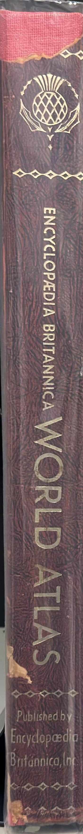 Encyclopaedia Britannica world atlas […] spine