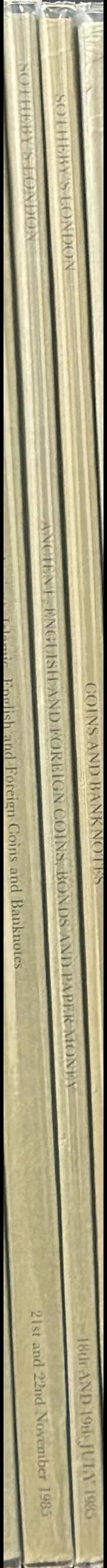 Ancient, English and foreign coins, bonds and paper money spine