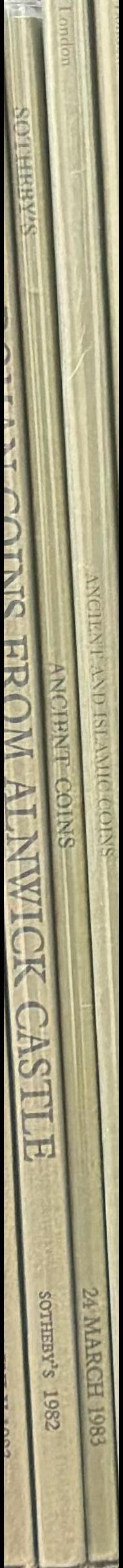 Catalogue of ancient coins comprising a collection of Greek and Roman coins, a collection of ancient Jewish coins, important Sassanian issues and other coins of the Greek, Roman and Byzantine series spine