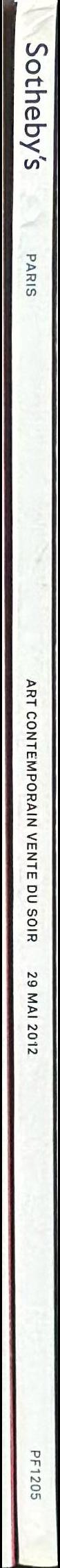 Art contemporain : vente du soir, paris 29 Mai 2012 a 19h, lots 1-34 spine
