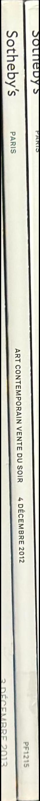 Art contemporain : vente du soir, Paris, 4 Decembre 2012 a 19 h, lots 1-29 spine