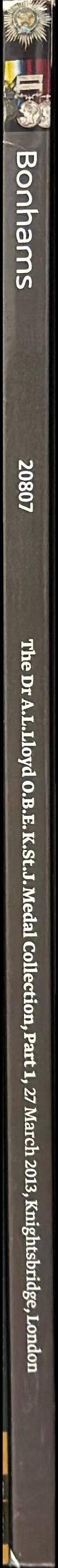 The Dr. A. L. Lloyd O.B.E K.St.J. Medal Collection : part 1 spine
