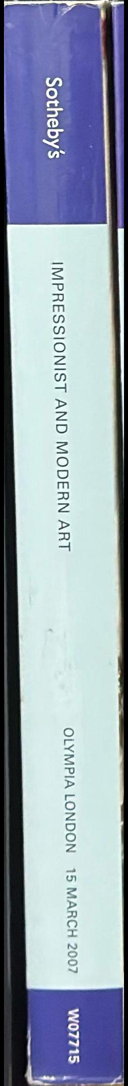 Impressionist and modern art : auction, Thursday 15 March 2007 at 1.30 pm spine