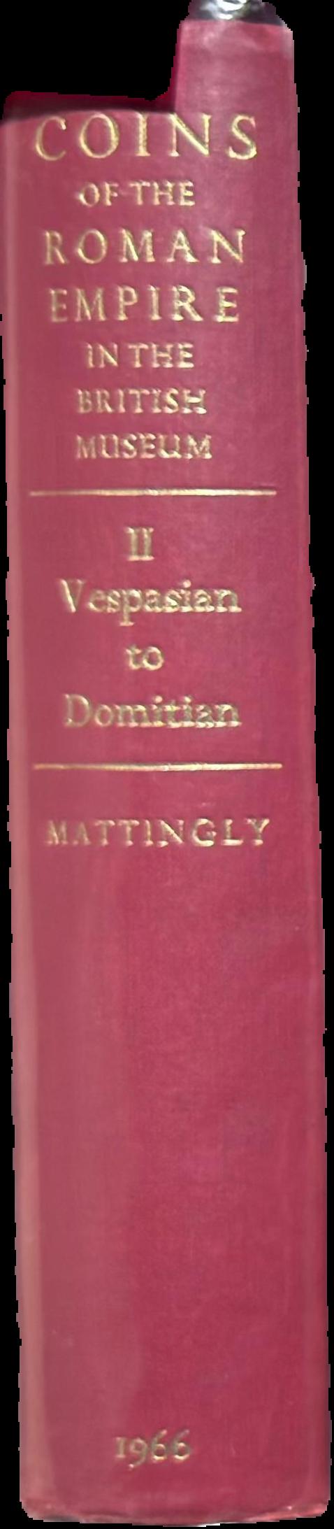 Coins of the Roman Empire in the British Museum : volume II Vespasian to Domitian spine