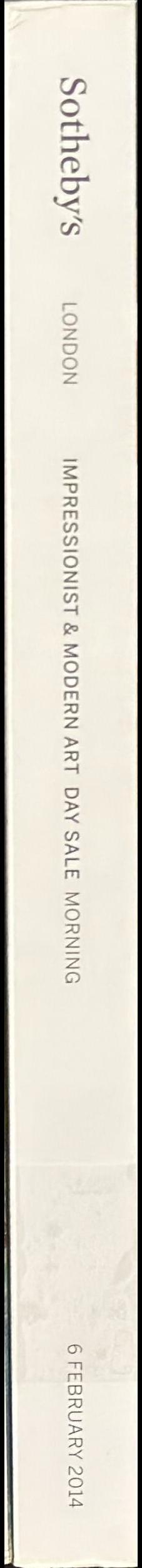 Impressionist and modern art day sale : morning : auction in London, 6 February 2014 spine