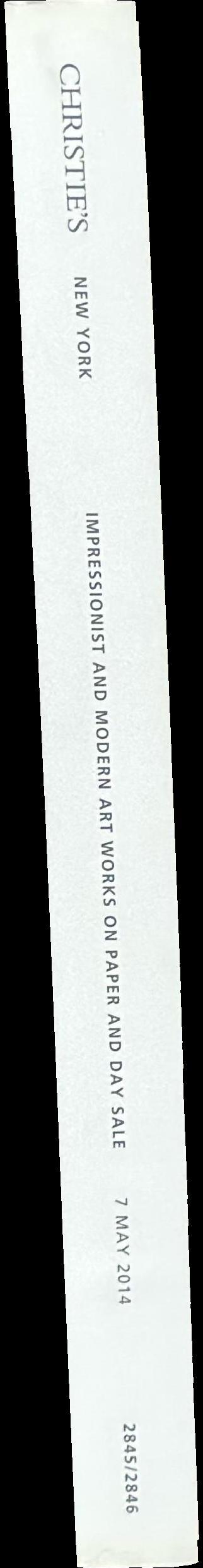 Impressionist and modern art works on paper and day sale : including property from the estate of Edgar M. Bronfman : Wednesday 7 May 2014 spine