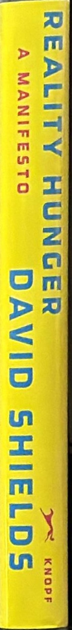 Reality hunger : a manifesto spine