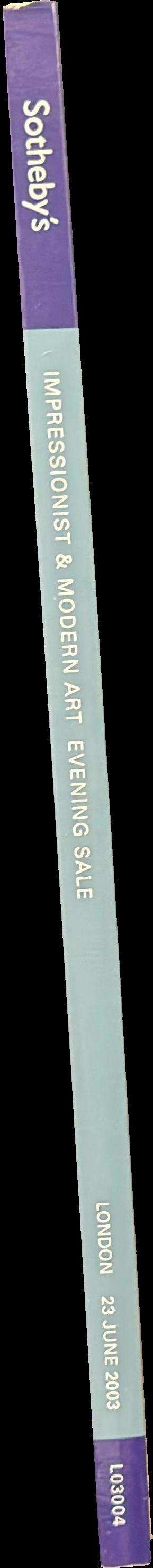 Impressionist and modern art evening sale : London, Monday 23 June 2003 spine