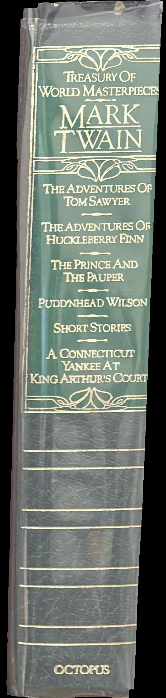 The adventures of Tom Sawyer : The adventures of Huckleberry Finn : The prince and the pauper : Pudd'nhead Wilson : short stories : a Connecticut Yankee at King Arthur's court spine