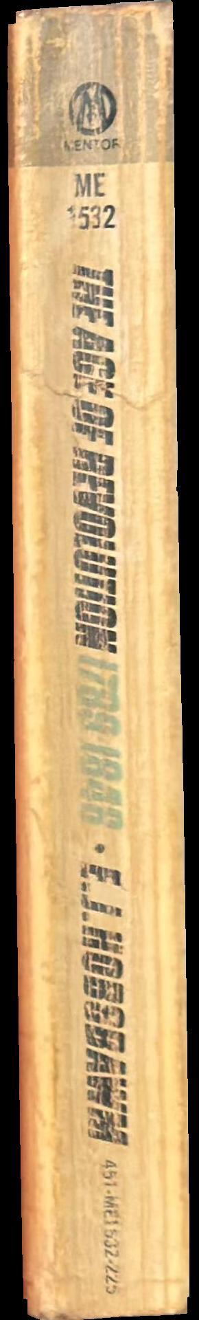 The age of revolution 1789-1848 / E. J. Hobsbawm spine