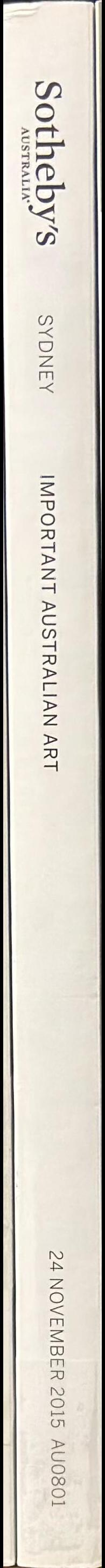 Important Australian art : auction in Sydney, 24 November 2015 spine