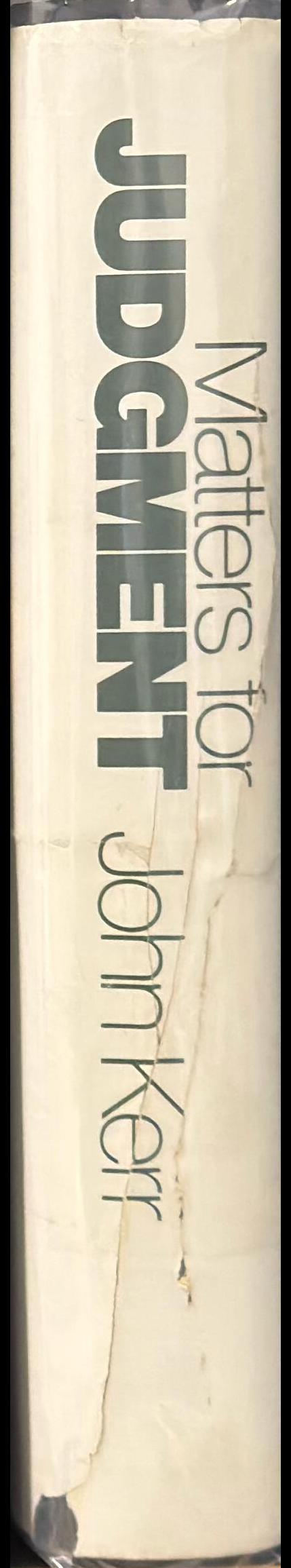 Matters for judgement : an autobiography spine