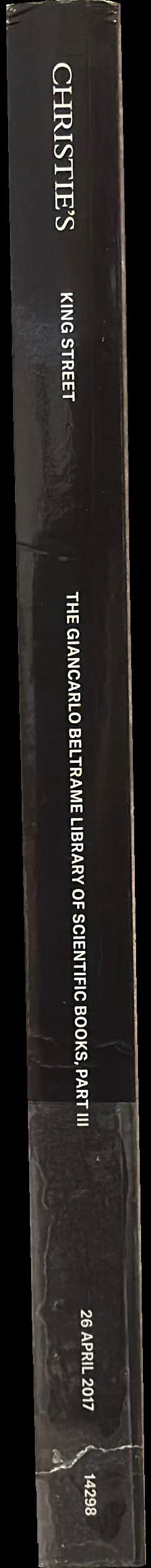 The Giancarlo Beltrame library of scientific books, part III : Wednesday 26 April 2017 / Christie's spine