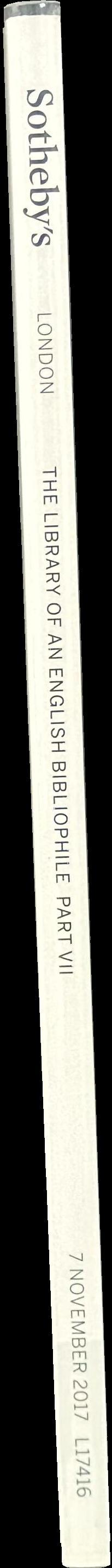 The library of an English bibliophile part VII : auction in London, 7 November 2017 / Sotheby's spine