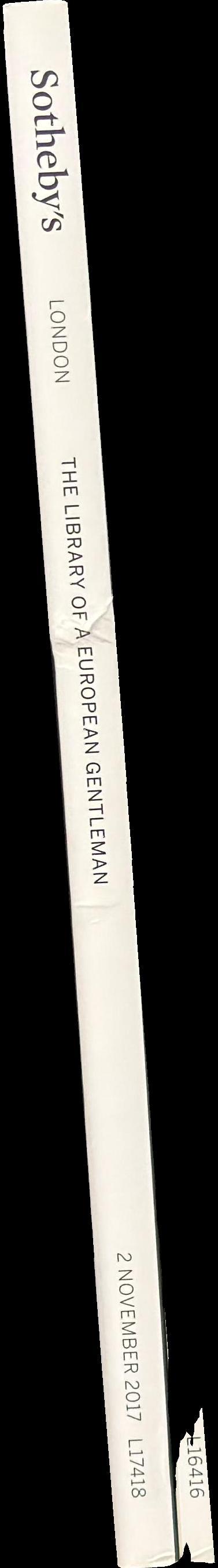 The library of a European gentleman : hunting, incunabula, natural history and atlases : auction in London, 2 November 2017 / Sotheby's spine