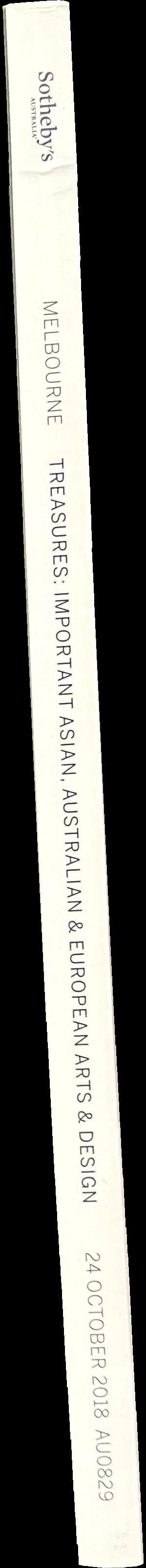 Treasures : important Asian, Australian and European arts & design : auction in Melbourne, 24 October 2018 / Sotheby's spine