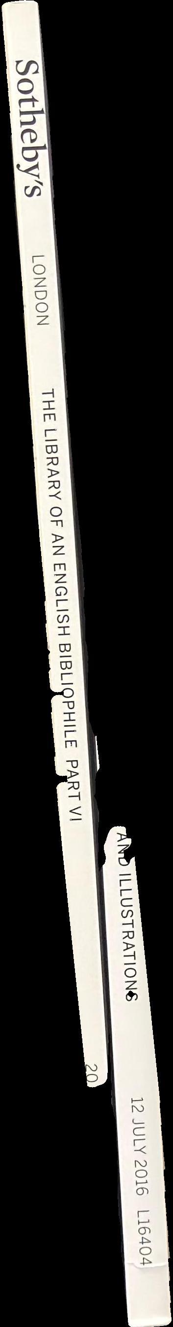 The library of an English bibliophile, part VI : auction in London, 20 October 2016 / Sotheby's spine