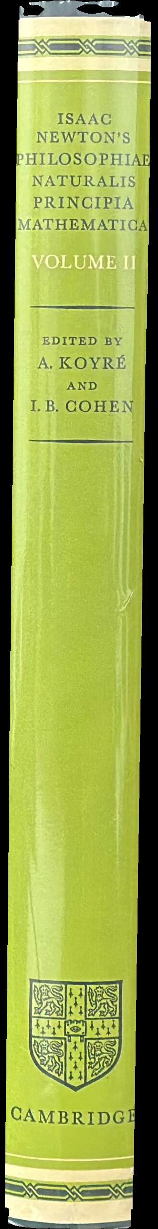 Newton's Principia [volume 2], presented to Stephen Hawking by his wife Jane spine