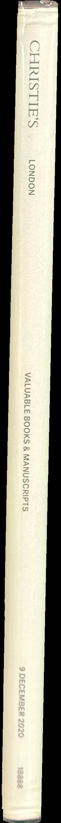 Valuable books and manuscripts : Wednesday 9 December 2020 / Christie's spine