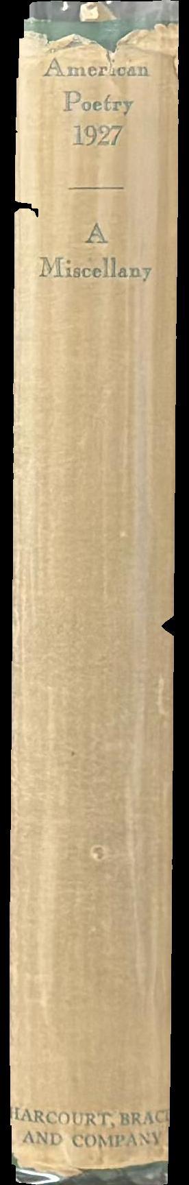American poetry 1927 : a miscellany spine